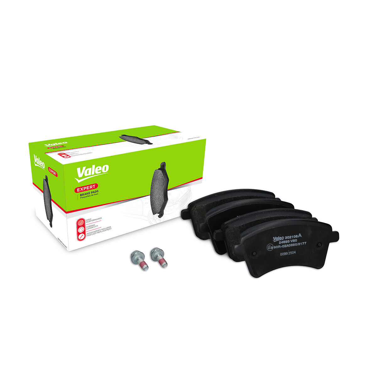 Jeu de 4 plaquettes de frein VALEO ref. 302108A